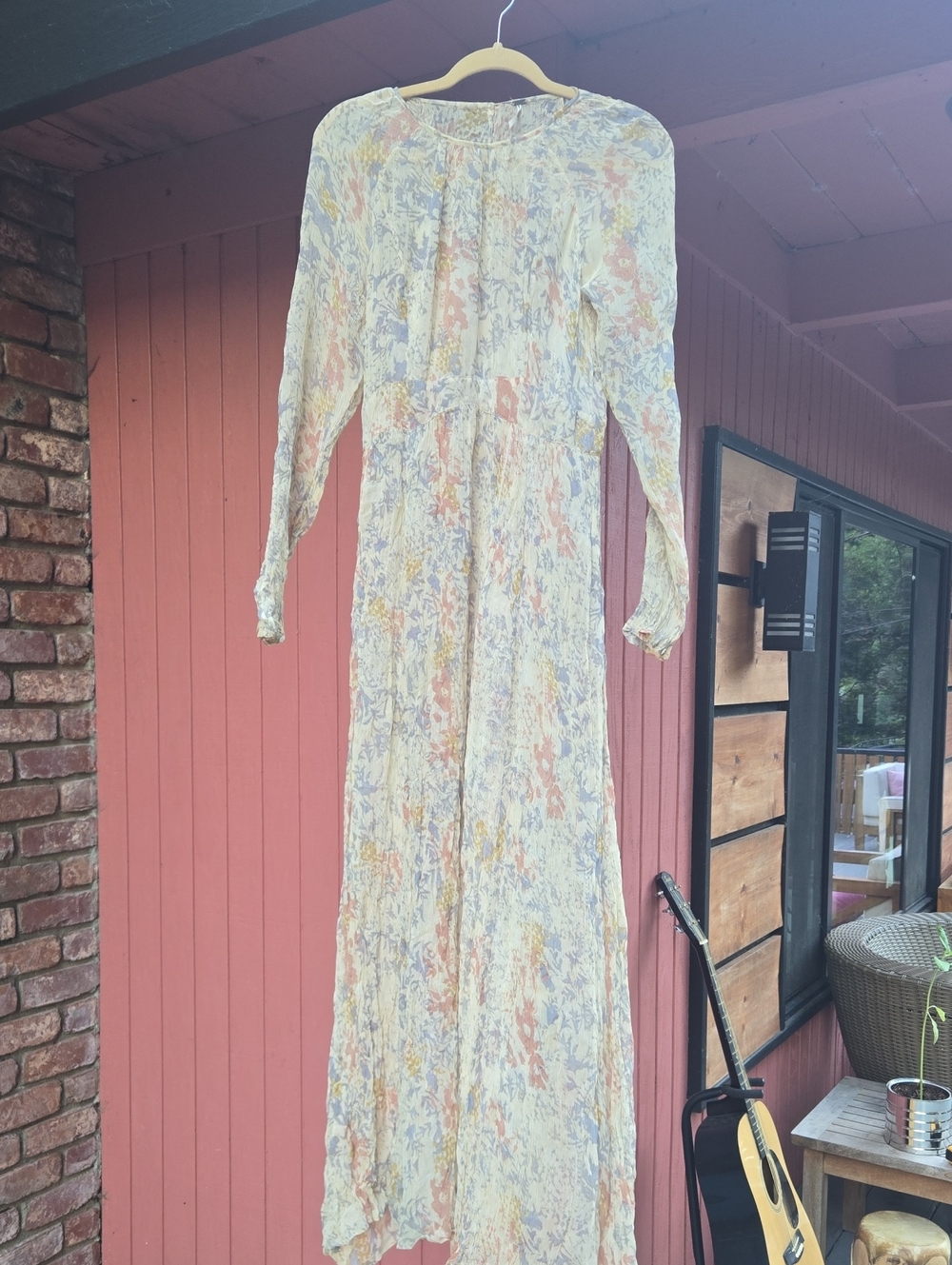 FREE PEOPLE Sheer Long-Sleeve Maxi Dress
